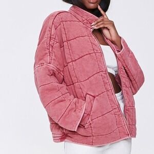 Forever 21 (FP DUPE) Dolman Sleeve Quilted Zip Jacket